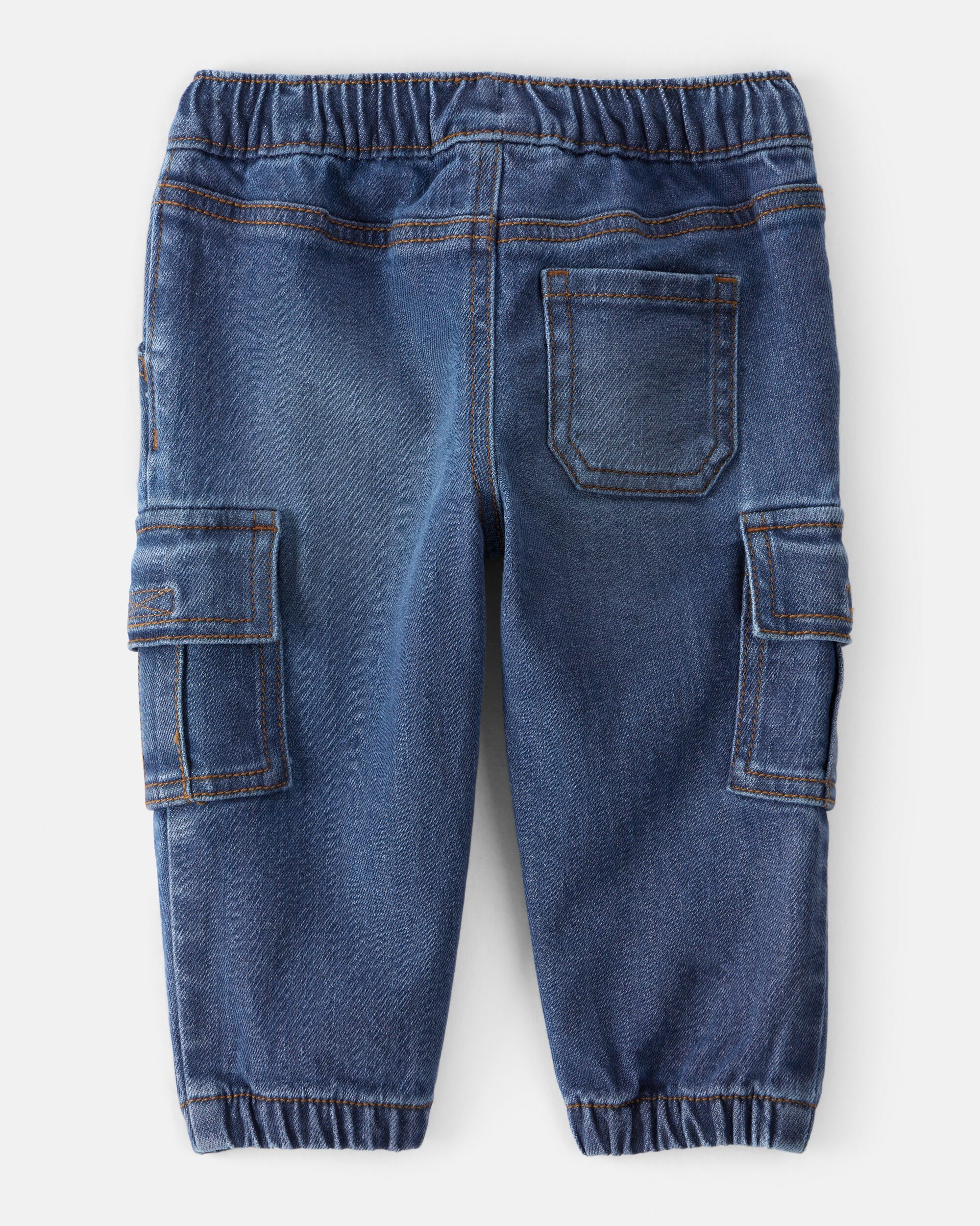 Baby Boy  Pull-On Denim Cargo Joggers - Medium Wash