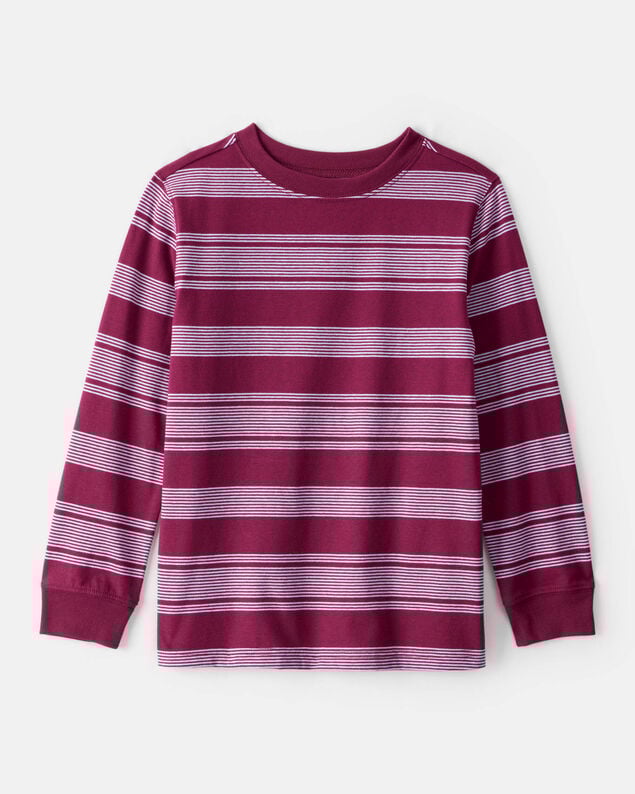 Product image 1 of Boys Striped Long-Sleeve Tee - Burgundy