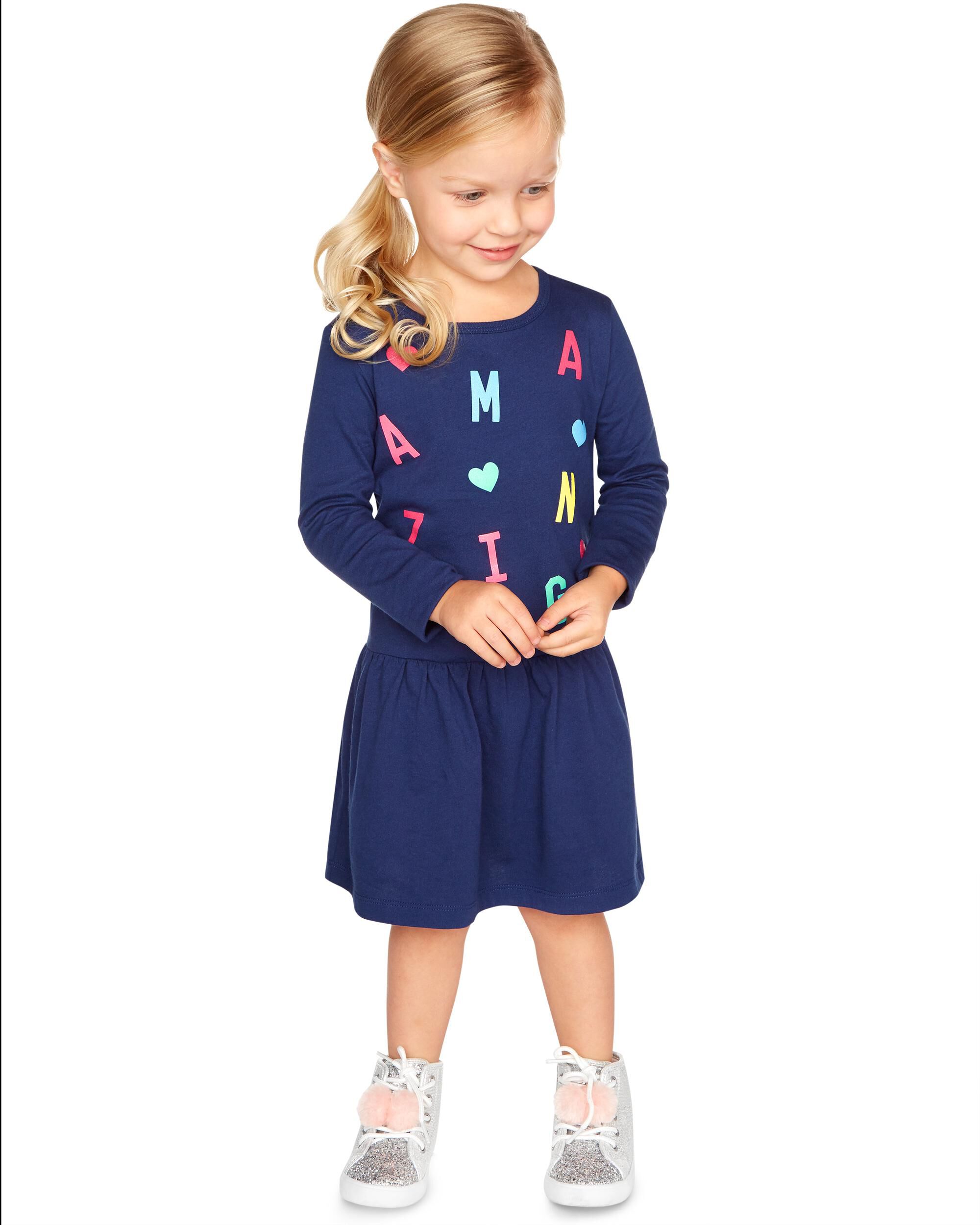 girls long sleeve jersey dress