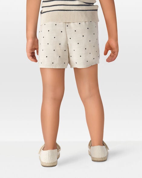  Product image 3 of Toddler Polka Dot Linen Look-Alike Skort - Tan