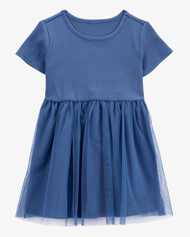 Product image 1 of Toddler Solid Short-Sleeve Dress - Navy