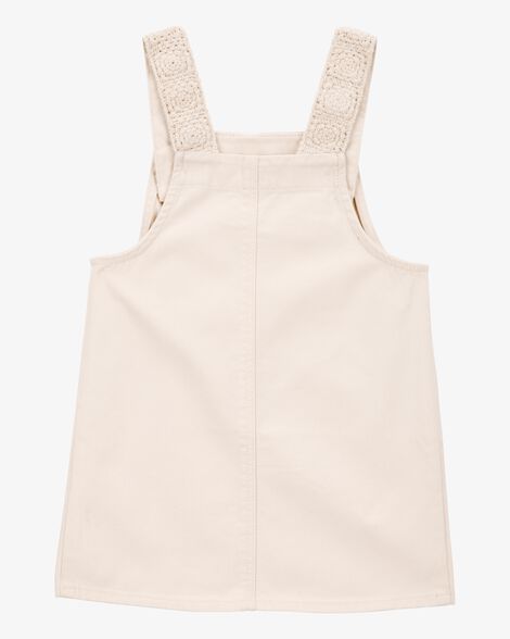  Product image 2 of Toddler Twill Floral Embroidered Shortalls - Ivory