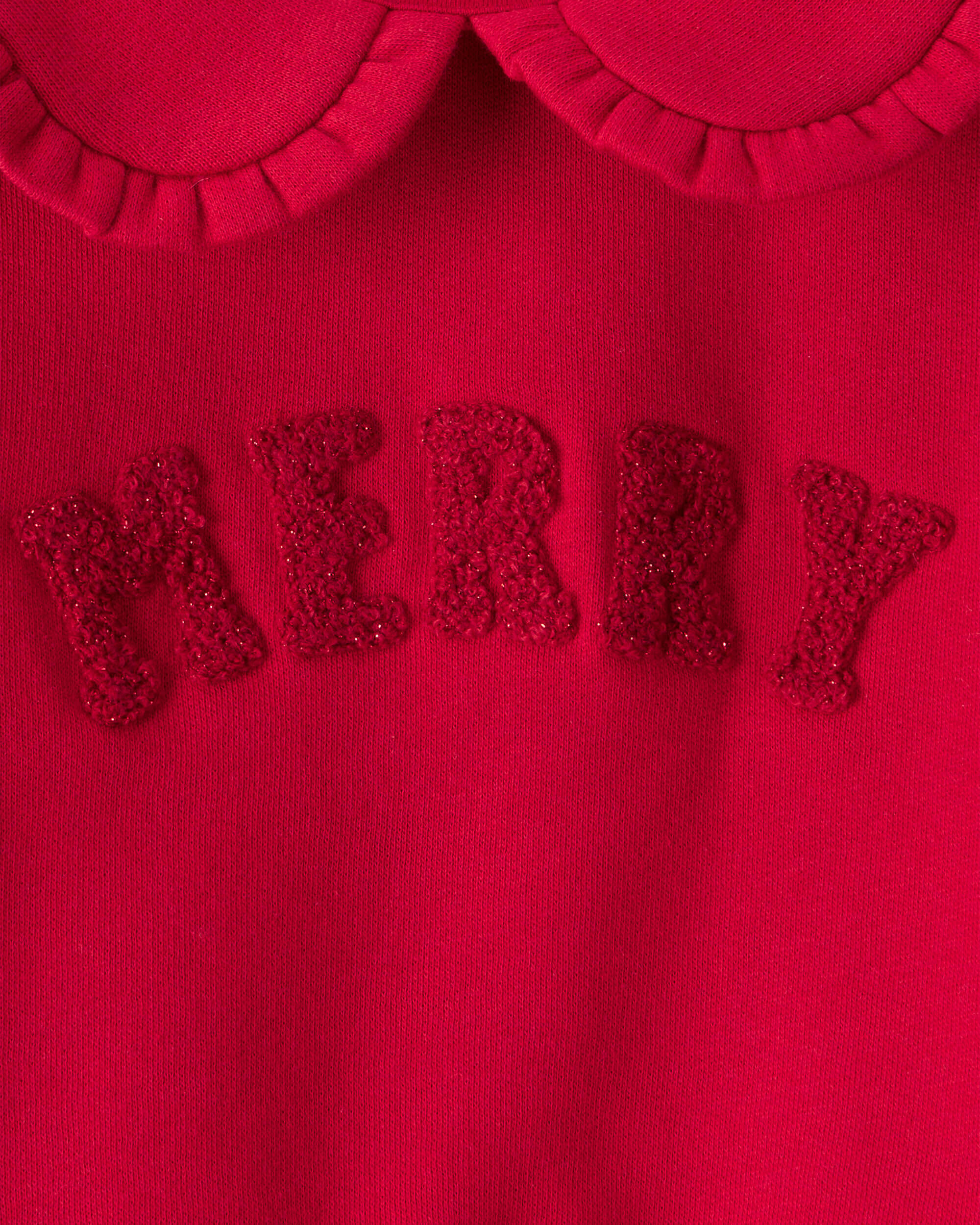 Baby Girl DayDream Fleece Christmas Merry Long-Sleeve Pullover Sweatshirt - Red