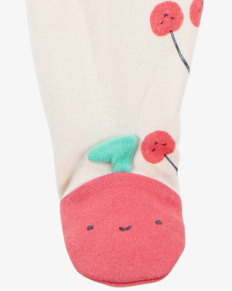 Product image 3 of Baby Girl Cherry Print 2-Way Zip Cotton Sleep & Play Pajamas