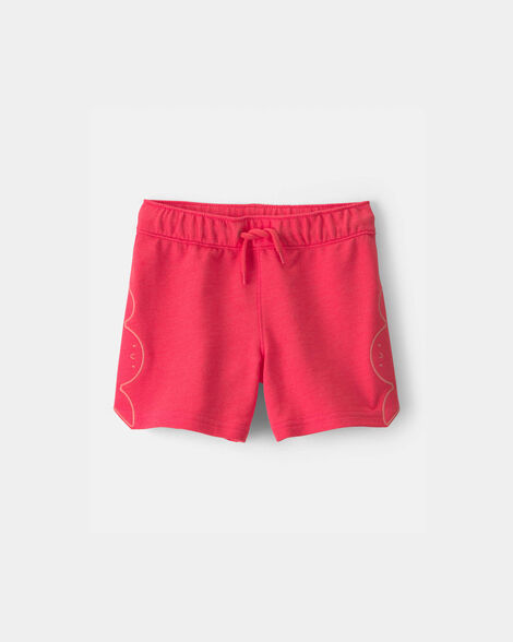 toddler boy crab french terry shorts - coral