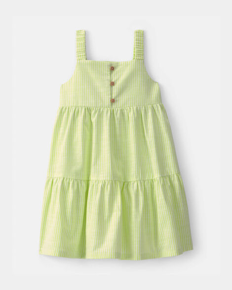 toddler girl tiered dress - green