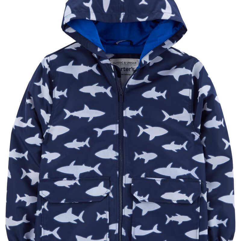 Navy Kid Carter's Shark ColorChanging Rain Coat