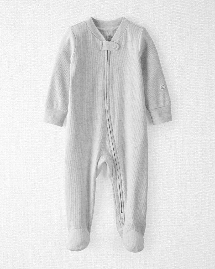 Little Planet Baby Boys Organic Cotton Sleep Play Pajamas Baby Size 6M Grey 14$