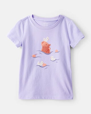Toddler Girl Cabybara Long-Sleeve Graphic Tee - Purple