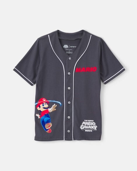 boys nintendo super mario jersey - grey