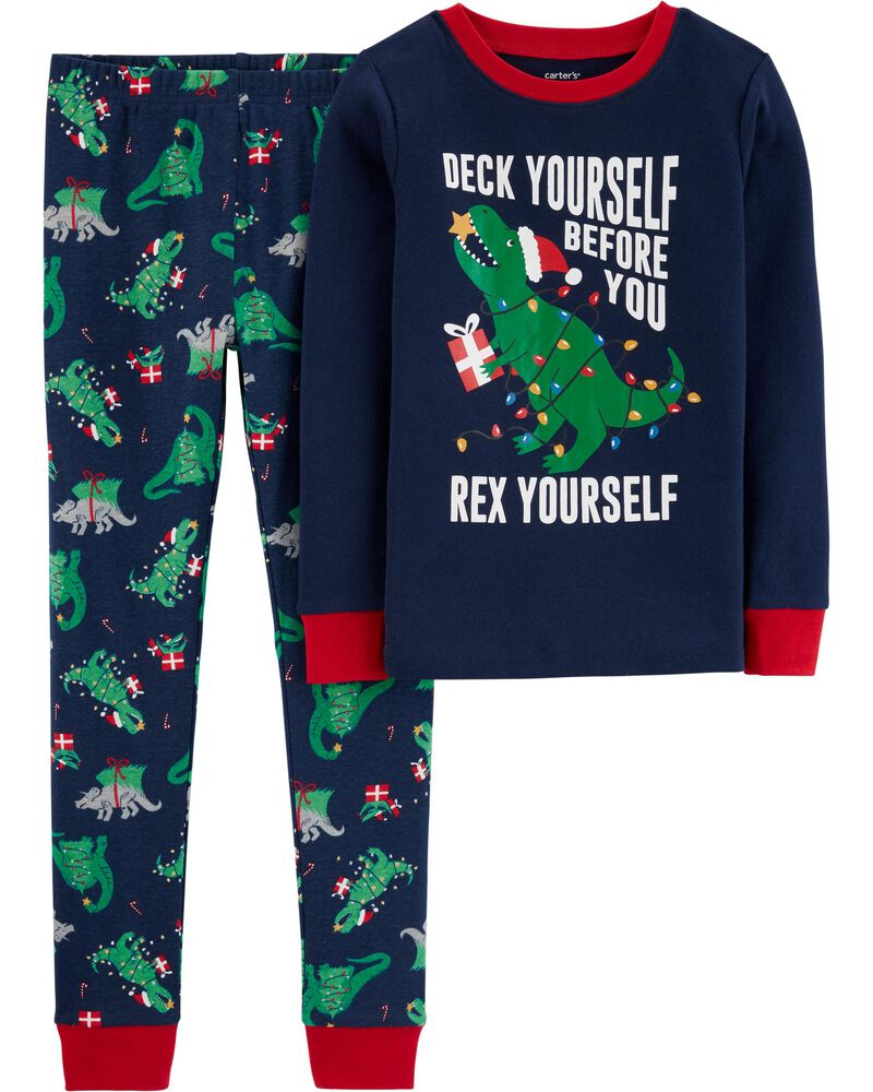 2 Piece Christmas Dinosaur Snug Fit Cotton Pjs Carters Com