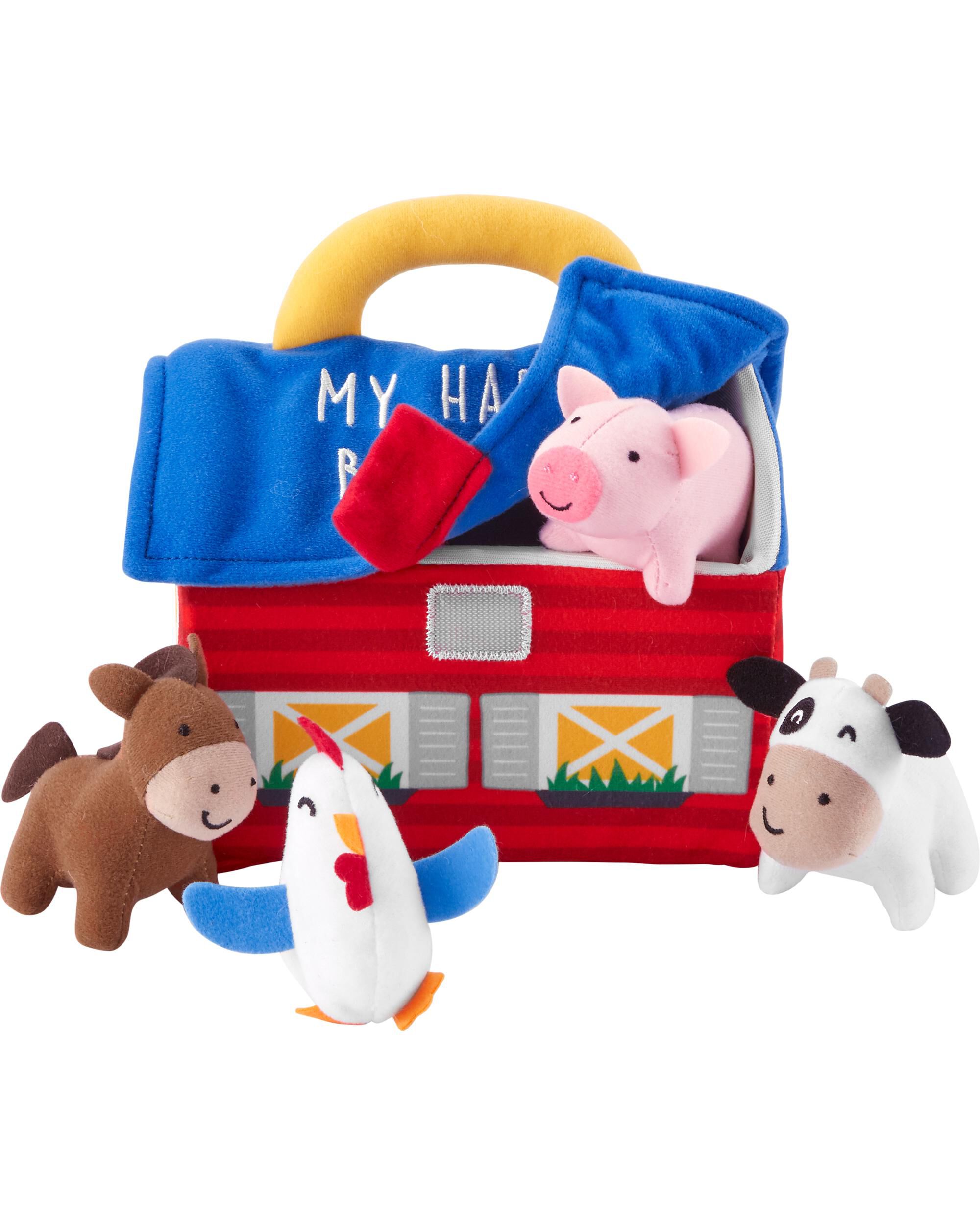 plush barn with animals