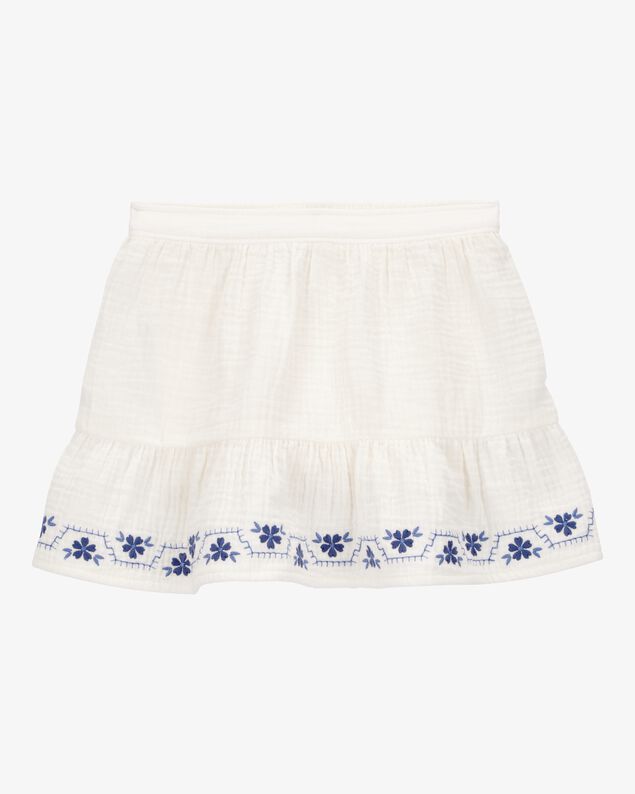Product image 1 of Toddler Floral Embroidered Gauze Skort - Ivory