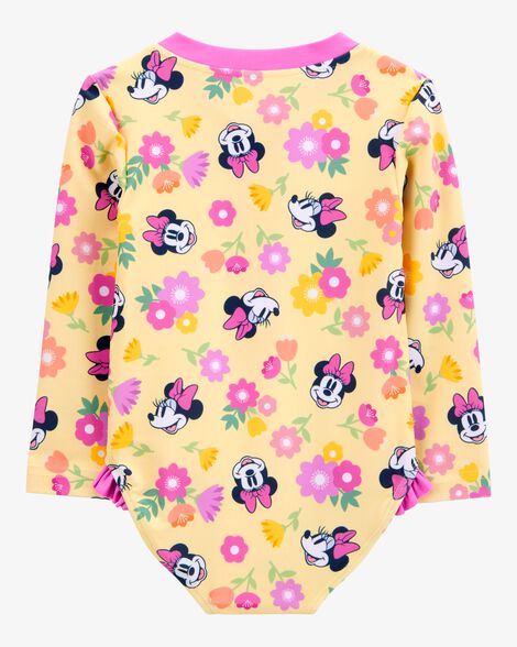  Product image 3 of Baby Disney© Minnie Mouse 1-Piece Rashguard Swimsuit - Yellow/Pink
