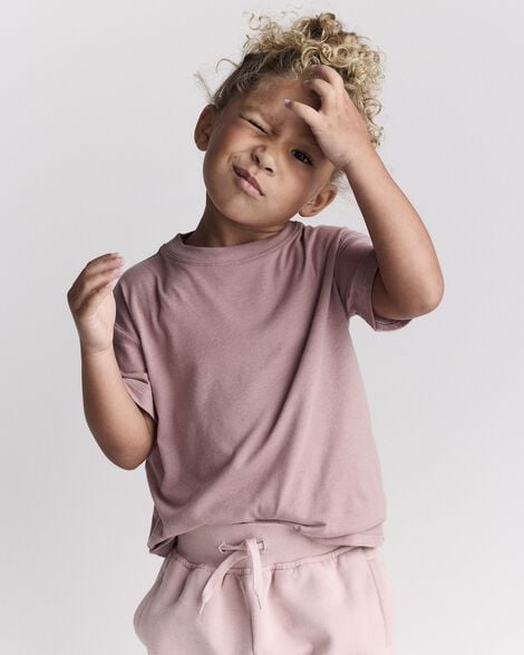Toddler Short-Sleeve Relaxed Tee - Mauve