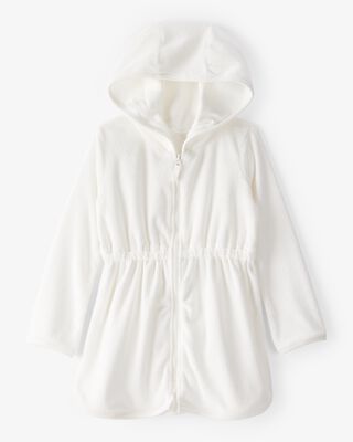 Product image 1 of Toddler Hooded Terry Cloth Swim Cover-Up Dress - White