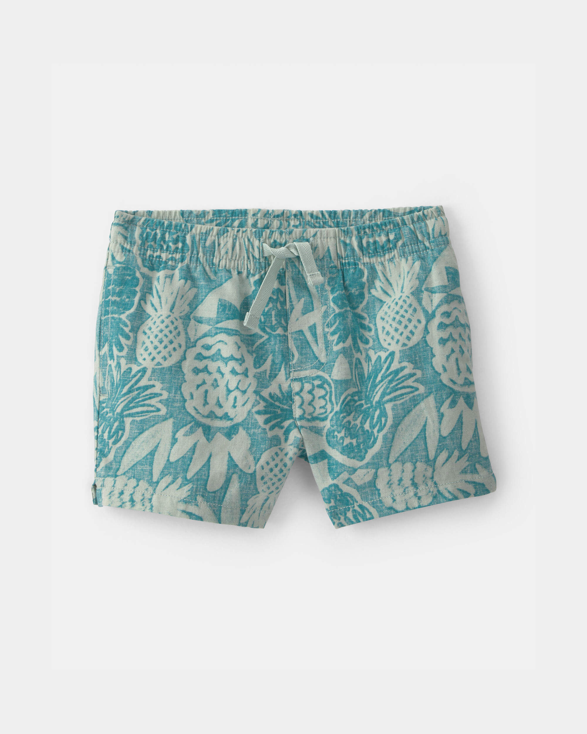 OshKosh Bgosh Baby Boy Pineapple Linen Shorts 12M Blue 12$