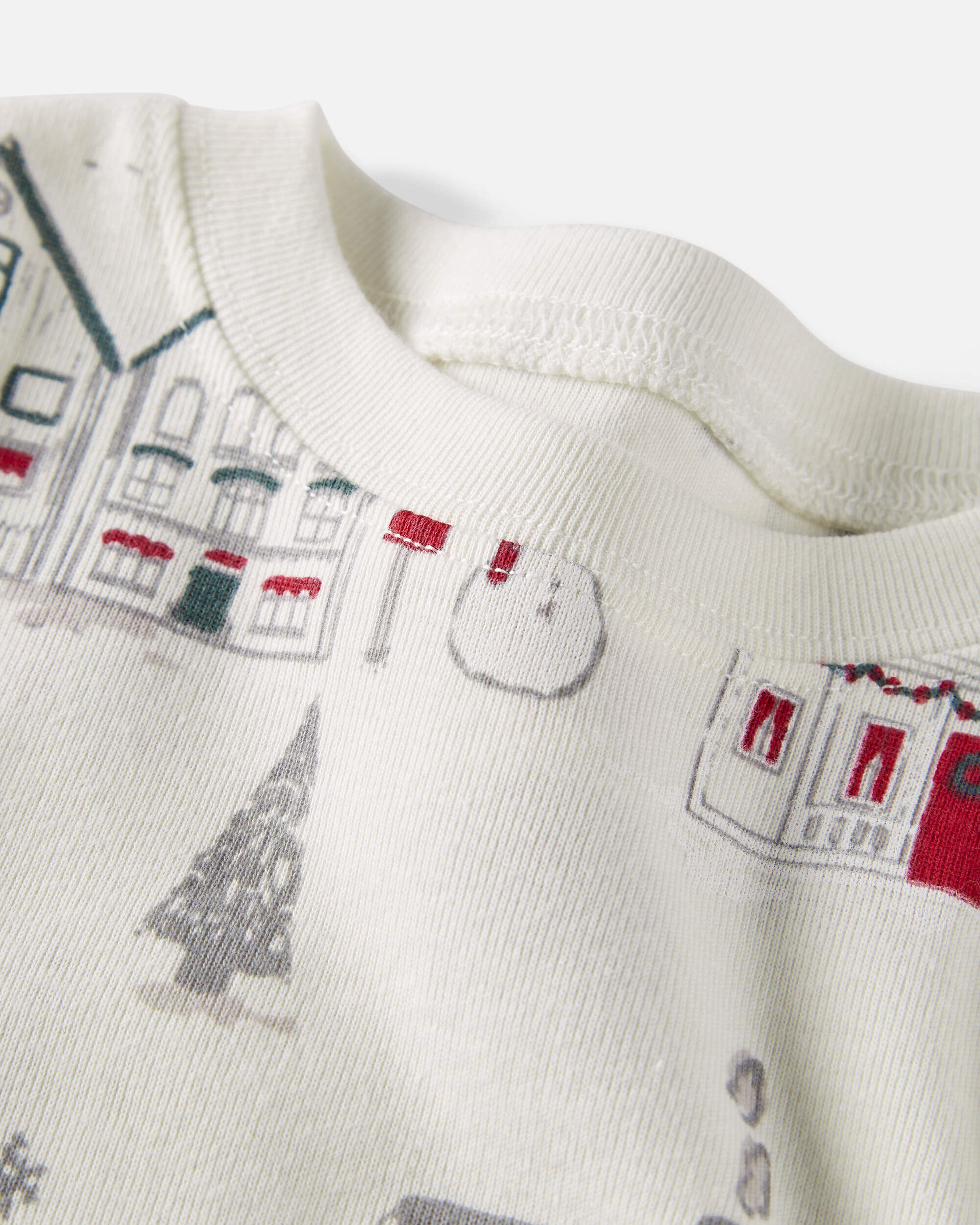 Toddler Organic Cotton Pajamas Set Winter Village Print