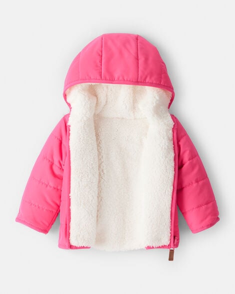 Old Navy GAP Baby Girl's Logo Lightweight Puffer Jacket, Chino, 5T