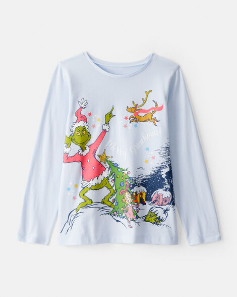 Product image 1 of Girls Christmas Dr. Seuss™ The Grinch Long-Sleeve Graphic Tee - Blue