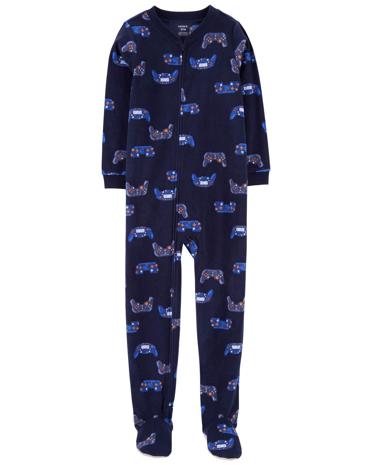 Kid 1-Piece Gamer Fleece Footie Pajamas - Carter