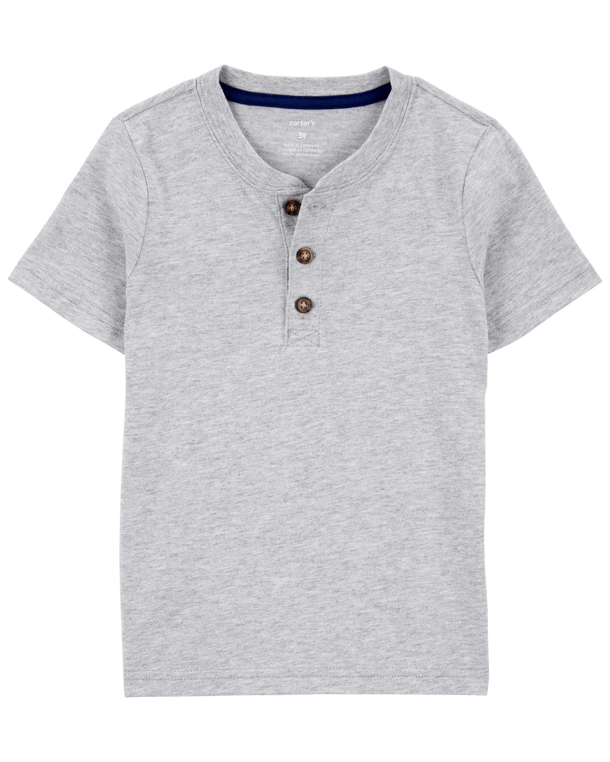 Carters baby boy short-sleeve henley tee 18M Grey 8$