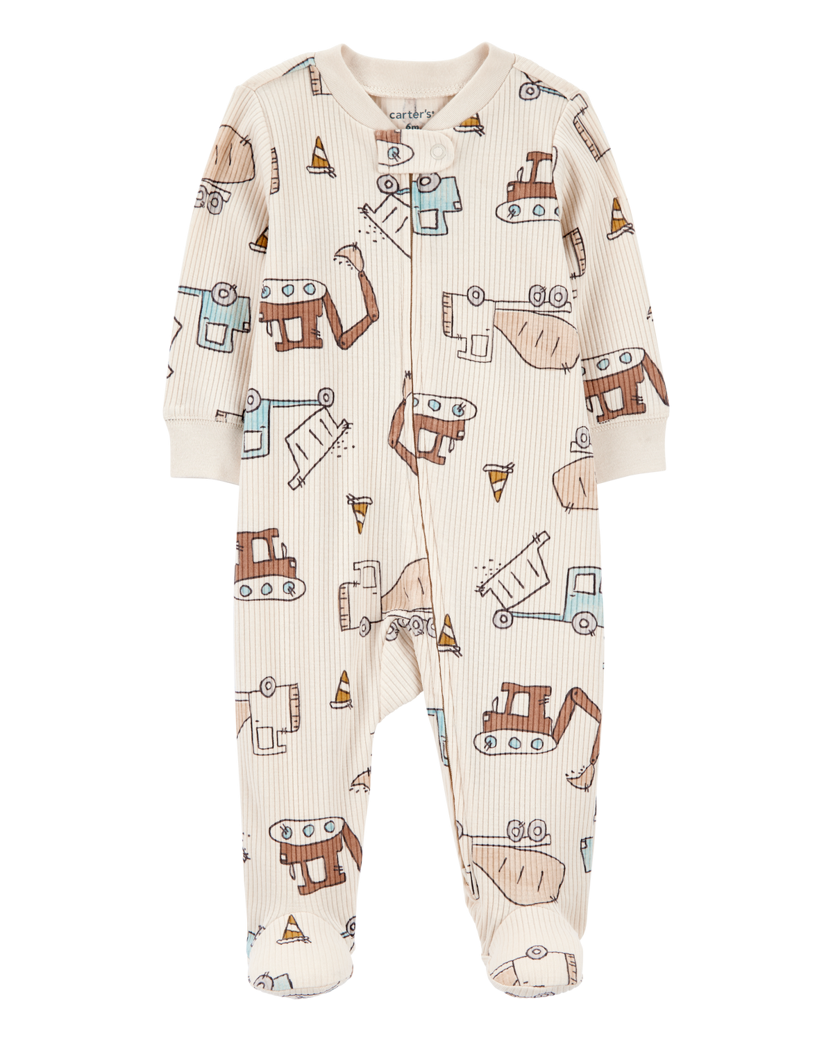 Baby Construction 2-Way Zip Ribbed Sleep & Play Pajamas Baby Construction 2-Way Zip Ribbed Sleep & Play Pajamas