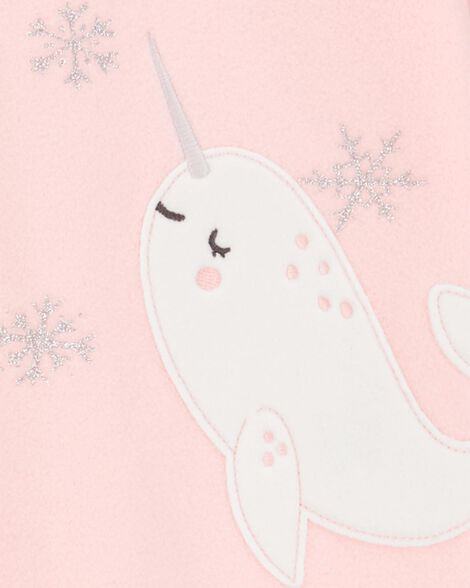 Product image 2 of Baby 1-Piece Narwhal Fleece Footie Pajamas