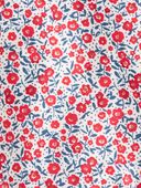 Red/Blue on Sweet Cream - Baby Floral Print Recycled Swimsuit, Selected