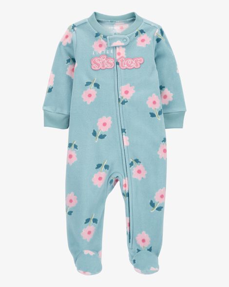 Product image 1 of Baby Little Sister Zip-Up Fleece Footie Sleep & Play Pajamas