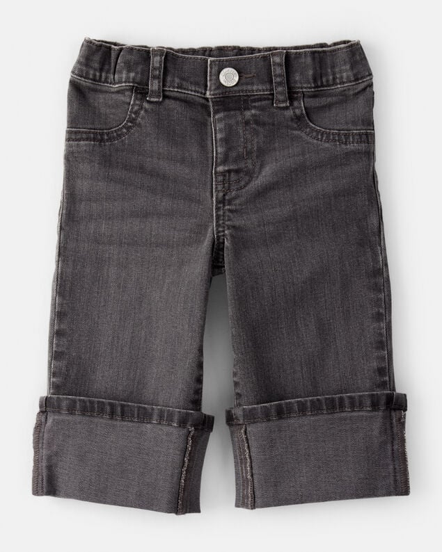 Product image 1 of Baby Girl Denim Wide-Leg Cuff Jeans - Grey
