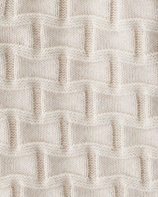 Product image 2 of Kid Cropped Sweater Knit Stitched Cardigan - Ivory