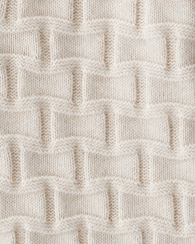 Product image 2 of Kid Cropped Sweater Knit Stitched Cardigan - Ivory
