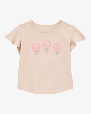 Product image 1 of Baby Floral Short-Sleeve Top - Tan
