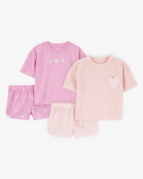 Product image 1 of Toddler 4-Piece Loose Fit Pajamas - Pink/Purple