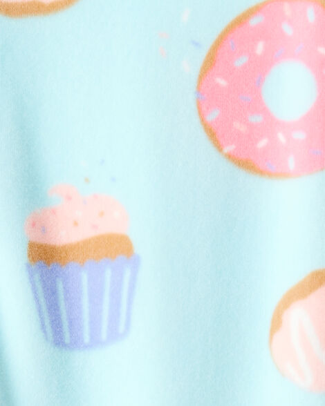 Product image 3 of Baby Girl Donuts Velour Long-Sleeve Snug Fit 1-Piece Pajamas - Blue