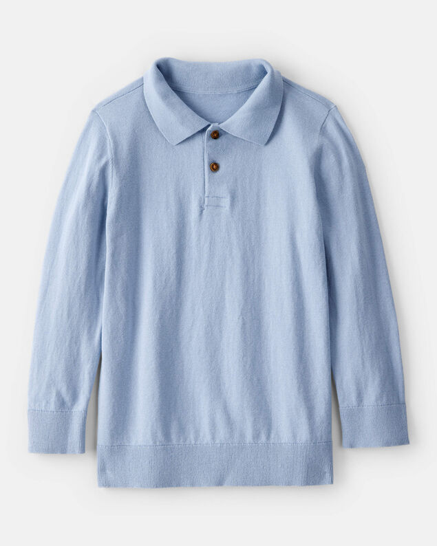 Product image 1 of Boys Long-Sleeve Polo Sweater - Blue