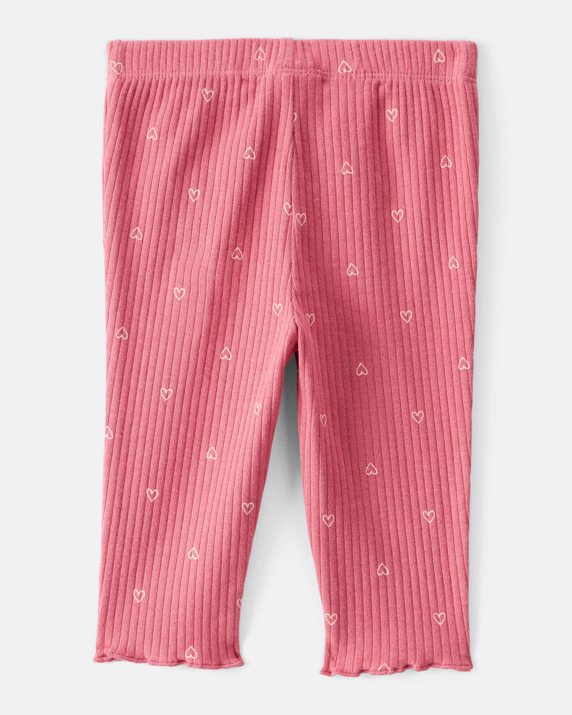 Baby Girl Heart Print Cotton Pull-On Pants - Pink - Carter's