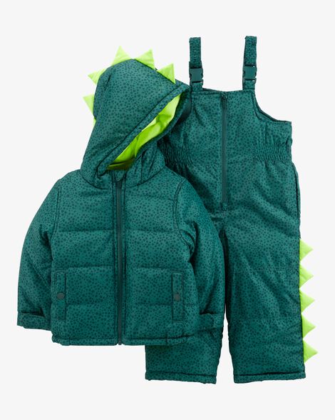 Product image 1 of Baby 2-Piece Dinosaur Snowsuit Set
