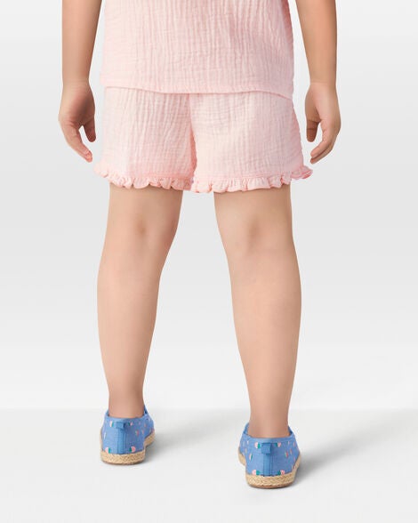  Product image 3 of Toddler Ruffle Gauze Shorts - Pink