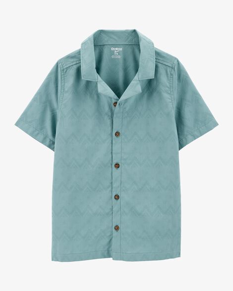 Product image 1 of Kid Chevron Print Short-Sleeve Button-Down - Teal