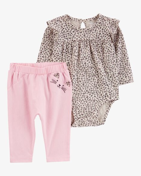 Product image 1 of Baby 2-Piece Leopard Bodysuit Pant Set