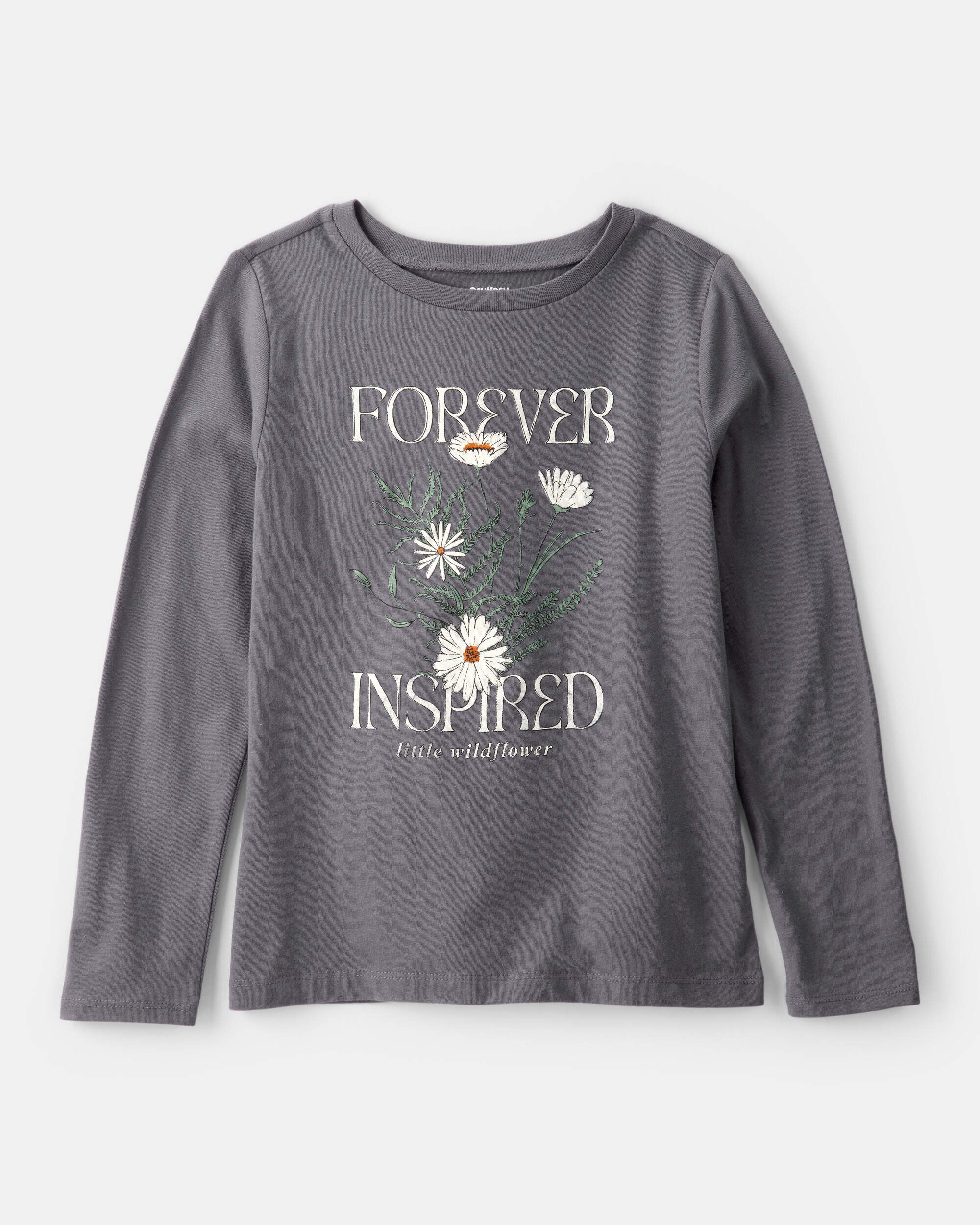 Girls Wildflower Short-Sleeve Graphic Tee - Grey - OshKosh