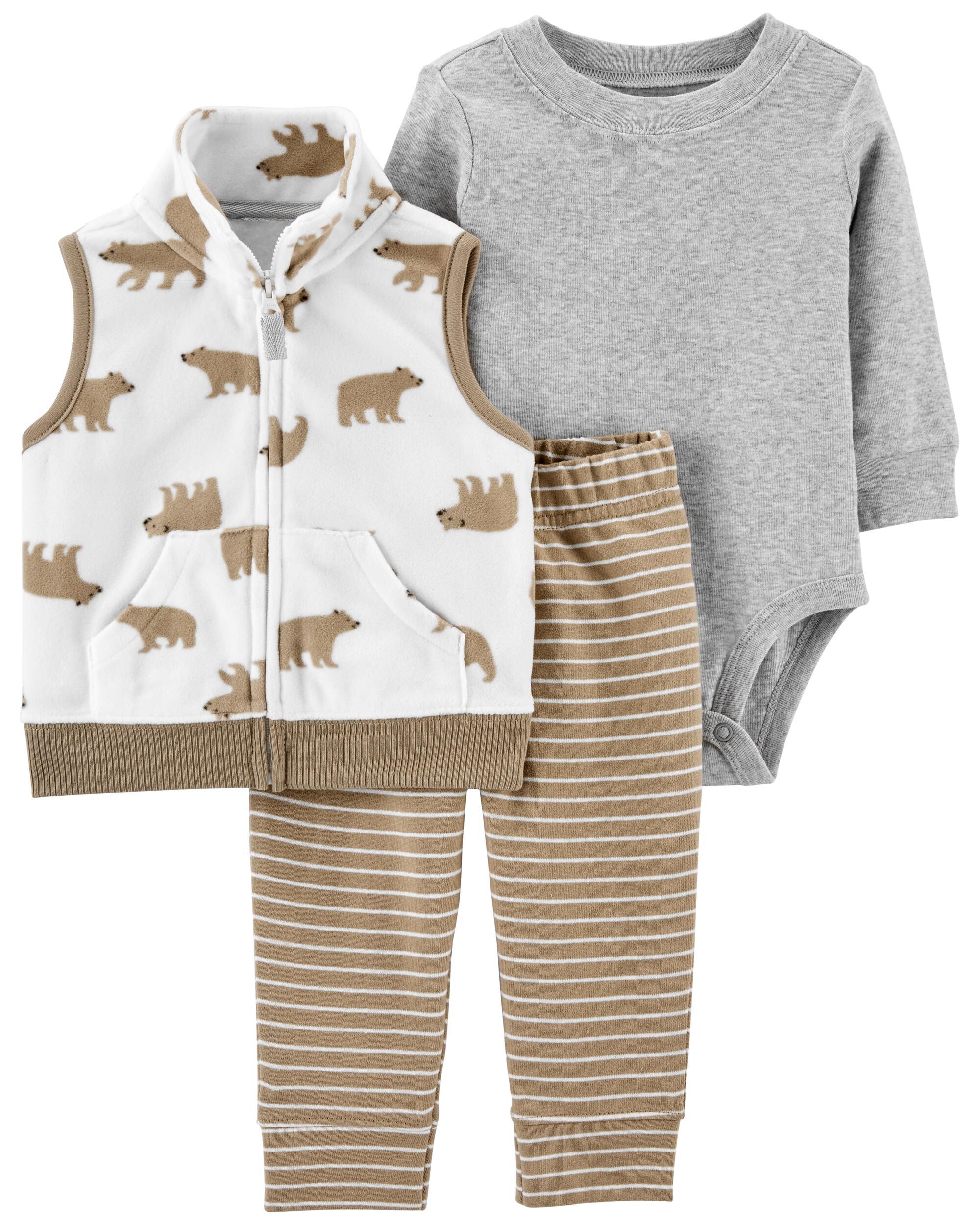 *CLEARANCE* 3-Piece Bear Little Vest Set