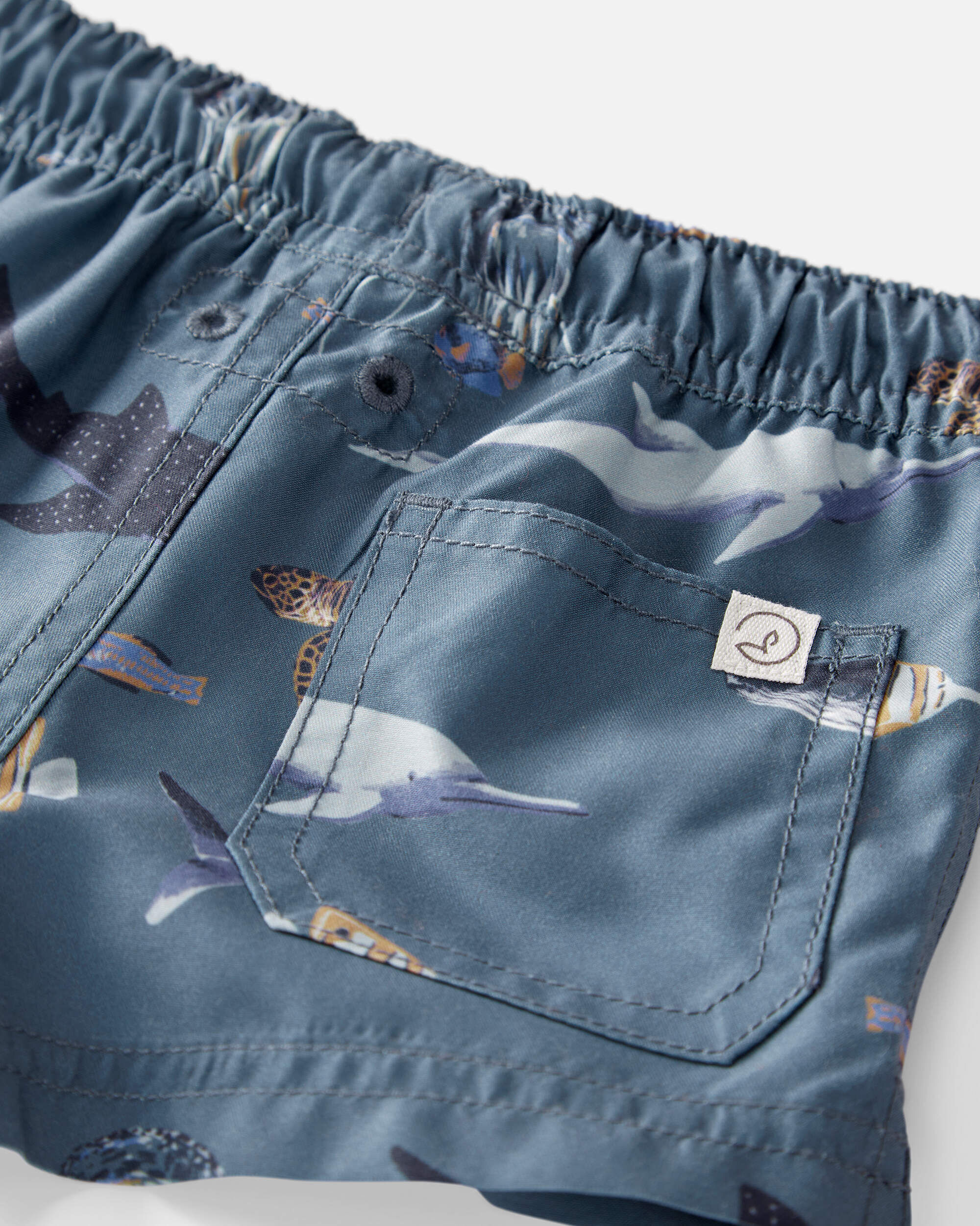 Baby Boy Recycled Ocean-Print Swim Trunks