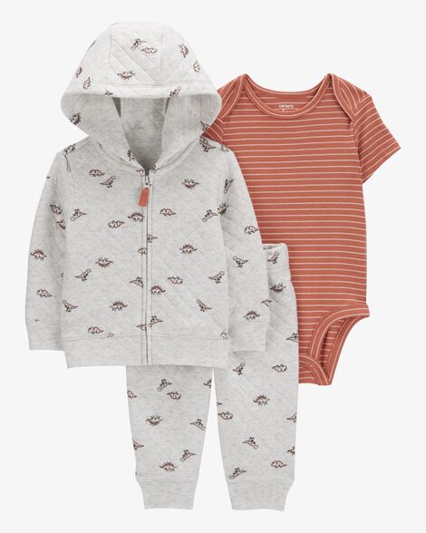 Product image 1 of Baby 3-Piece Dinosaur Little Jacket Set