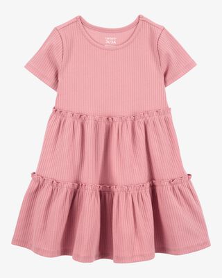 Product image 1 of Toddler Solid Short-Sleeve Dress - Pink