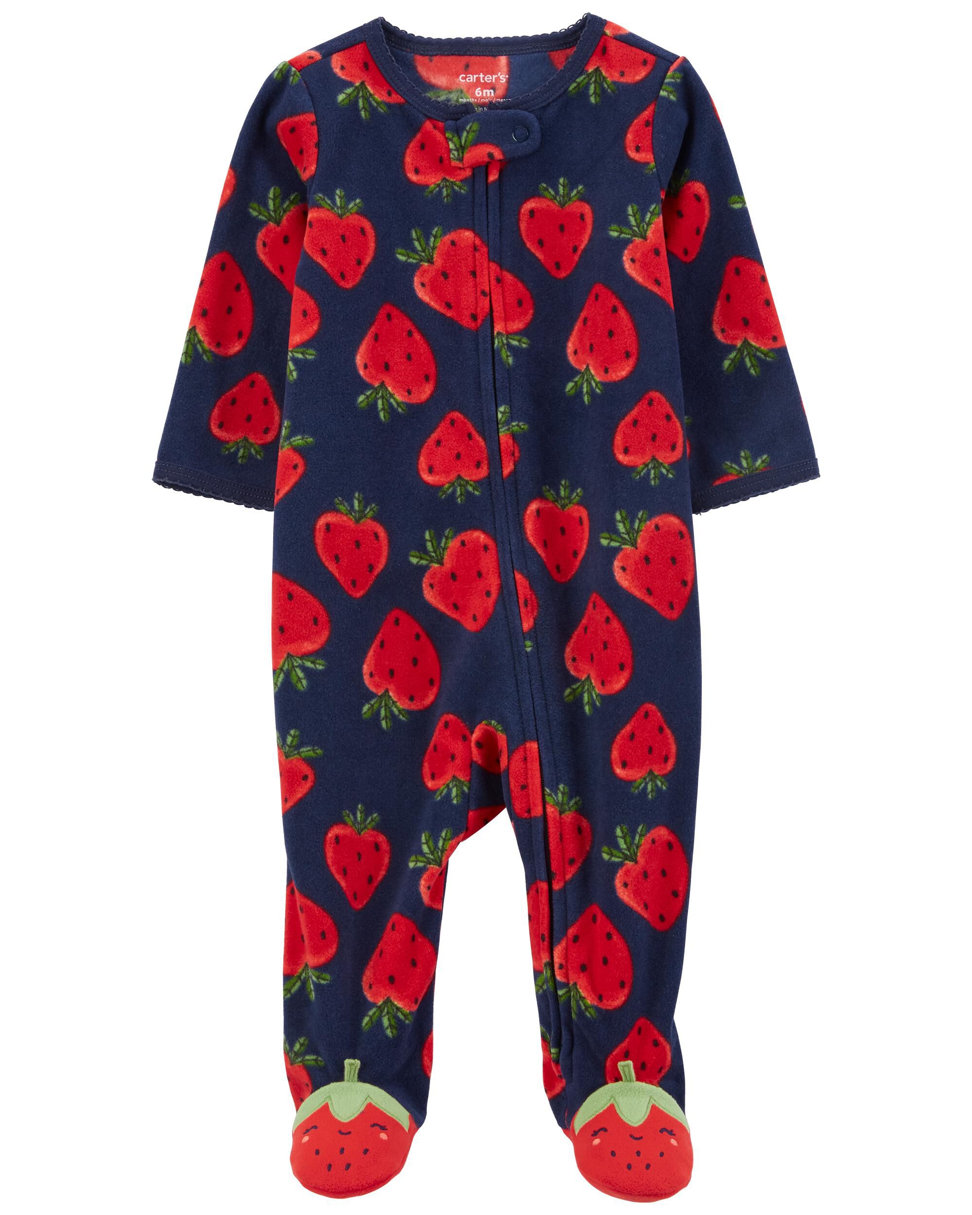 Baby Strawberry Zip Up Fleece Sleep Play Pajamas Carter s Carter s