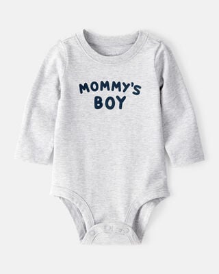Baby Boy Abuela Long-Sleeve Graphic Bodysuit - Blue