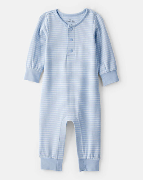 baby boy purelysoft long-sleeve jumpsuit - blue